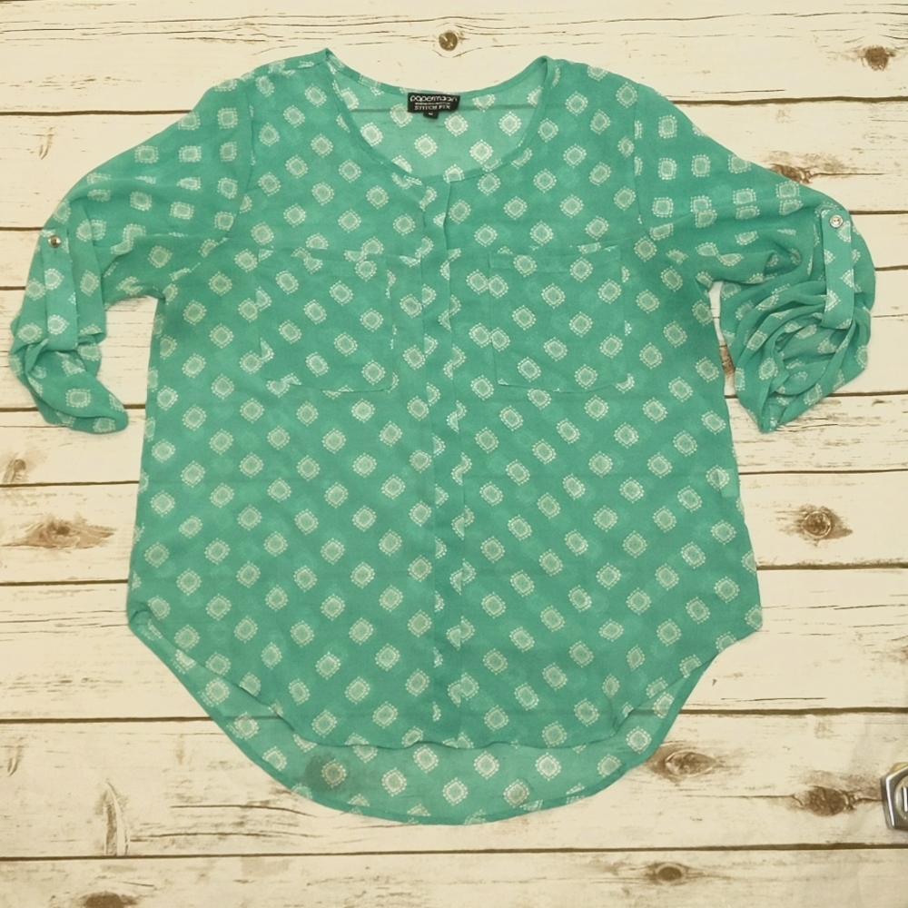 Papermoon by Stitch Fix Teal Blouse M